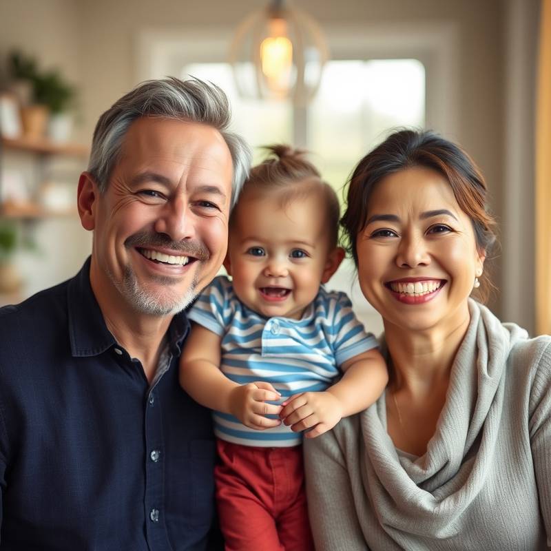 Bilde av en lykkelig familie